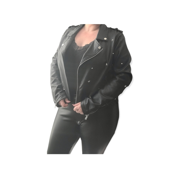 cavalini black leather jacket